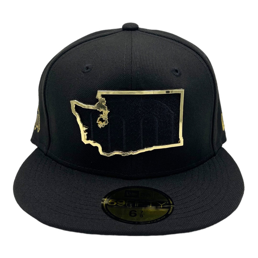 Black Cap with Gold \'HEMPFEST\' Logo 1990’s Seattle grunge vintage Pearl Jam Vintage Snapback Baseball Hat 1990 main image 2