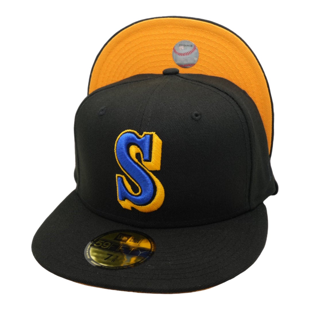 【US限定】NEW ERA 59FIFTY Seattle Mariners Black Gold Multi Men's Seattle Mariners New Era Black 2024 Armed Forces Day
