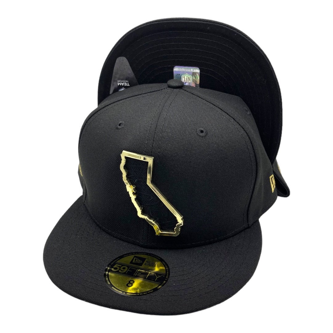 San Francisco 49ers New Era All Black With Metal State Gold Badge