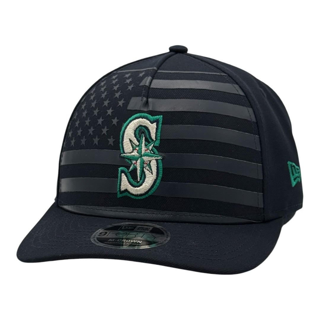 Seattle Mariners New Era Navy American Flag 9FORTY M-Crown A-Frame
