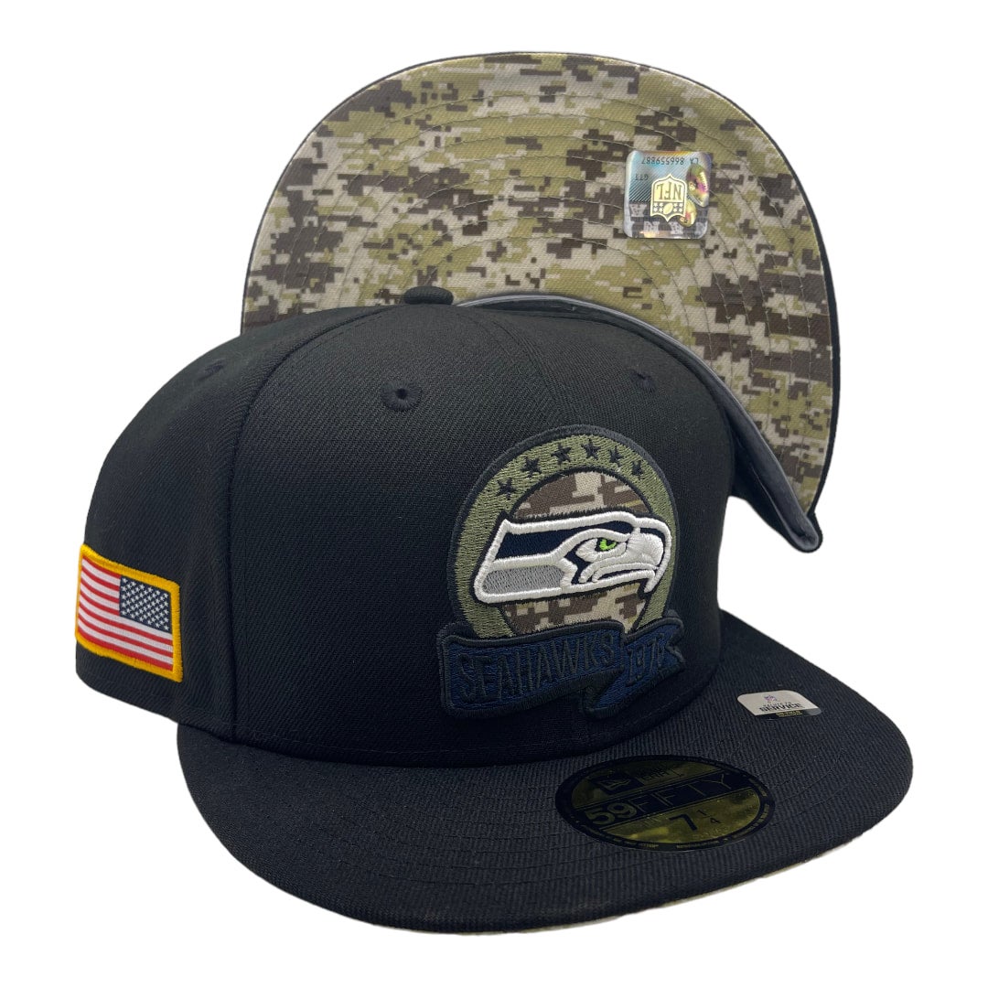 Seattle Seahawks New Era Black 2022 Salute to Service 59FIFTY Fitted ...