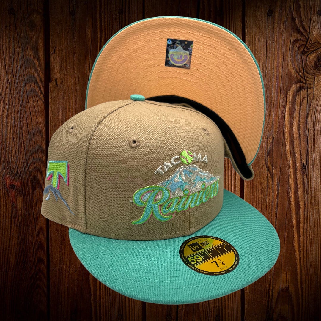 tacoma-rainiers-new-era-camel-mint-bill-with-pink-bottom-with-tacoma