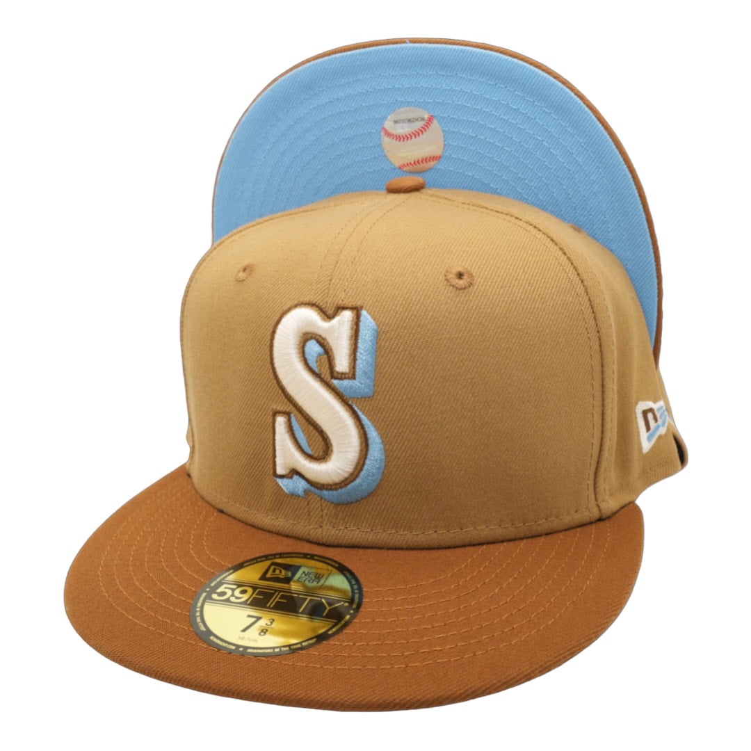 Seattle Mariners New Era Panama Tan/Toasted Peanut Brim With Sky
