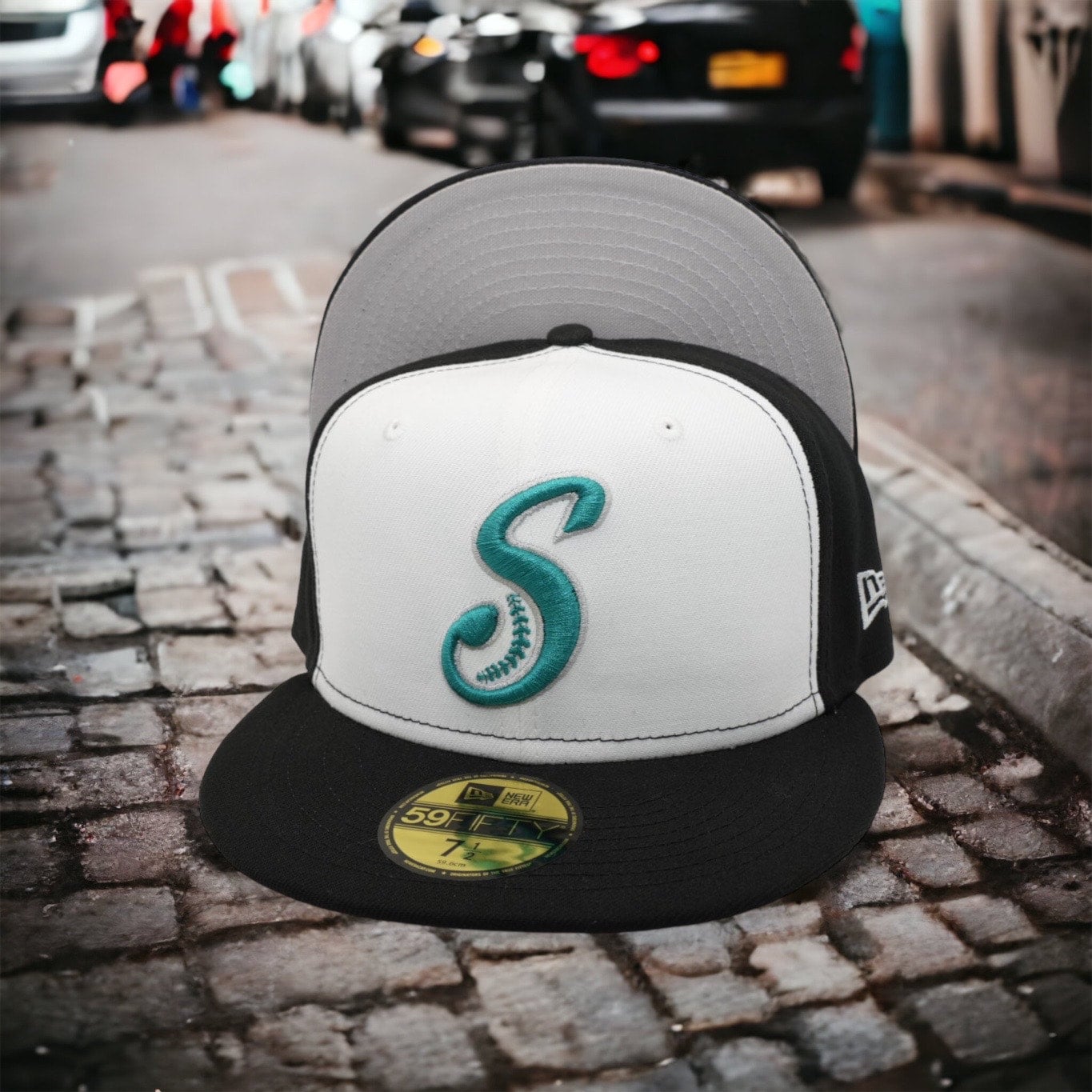 Saraperos De Saltillo New Era Black And White With Gray Bottom 59FIFTY  Fitted Hat