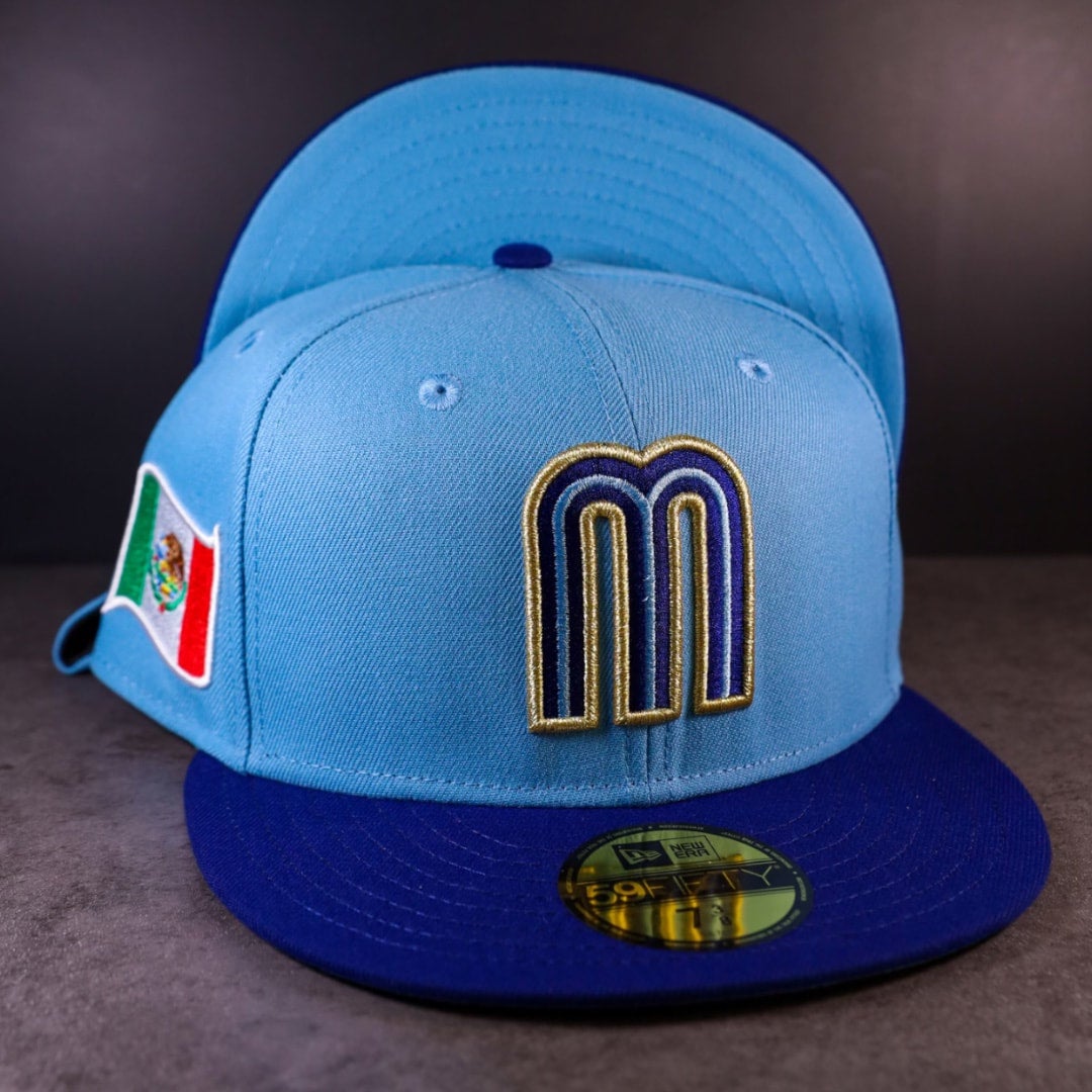 WBC Mexico New Era 1 Sky Blue/Dark Royal And Sky Blue Bottom With