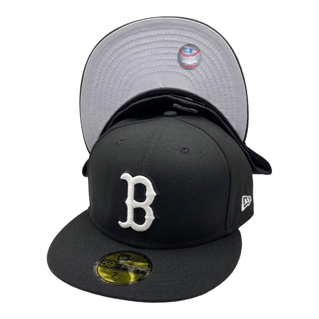 Boston Red Sox New Era All Black With White Logo 59FIFTY