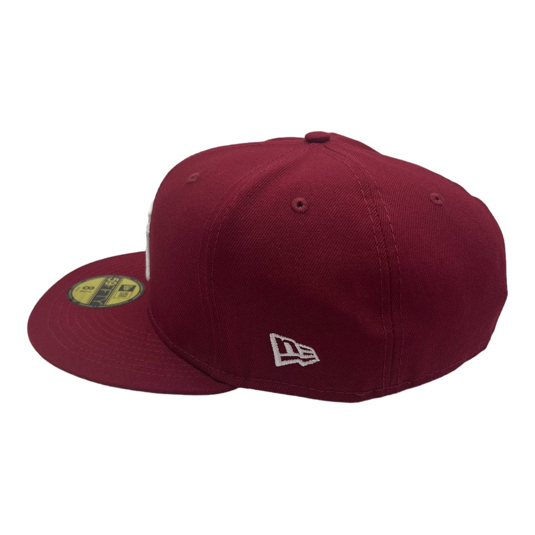 New York Yankees New Era All Burgundy With White Logo