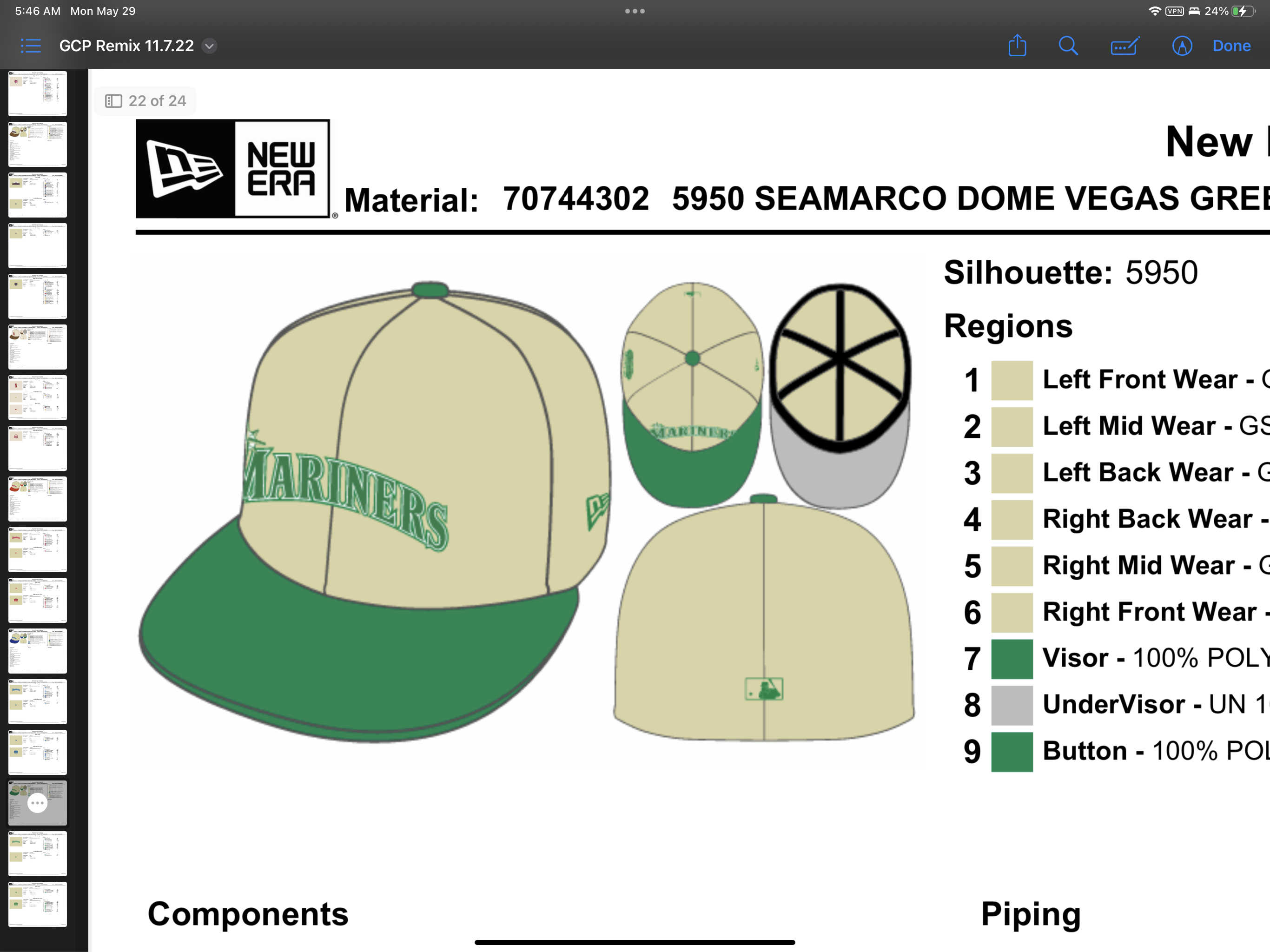 Seattle Mariners New Era Script Vegas Gold/Kelly Green Bill And Gray ...