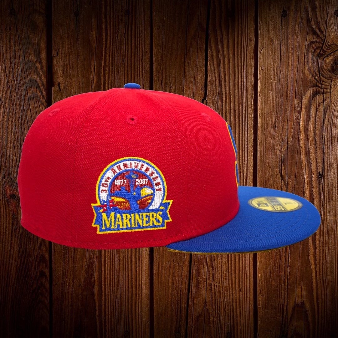 Fitted Hat Red And Yellow Snapback Seattle Mariners New Era Red