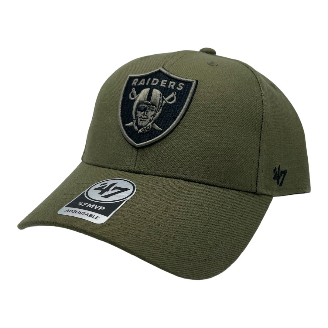 美品　RAIDERS オリーブグリーン キャップ Las Vegas Raiders 47 Brand Olive Green MVP Adjustable Velcro Back
