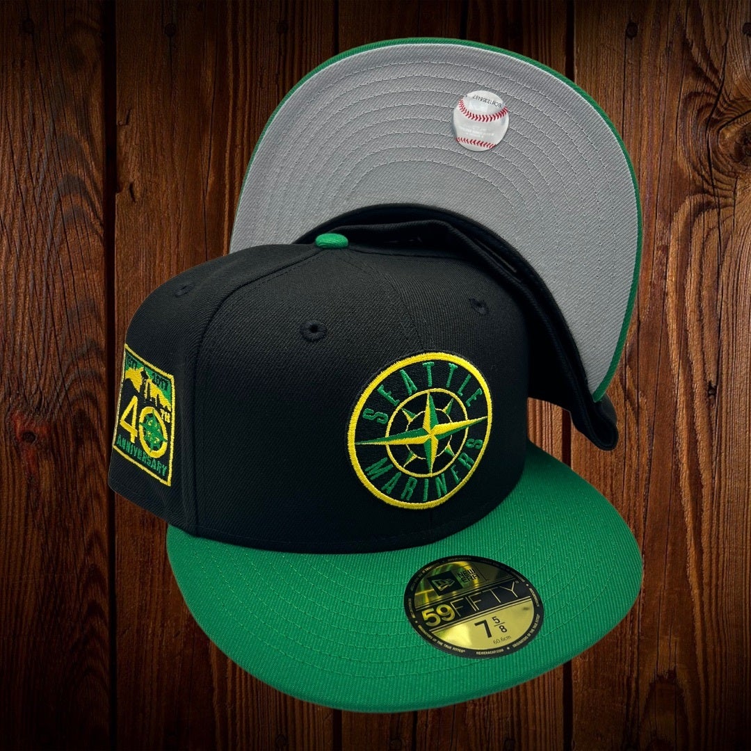 Kelly Green Seattle Mariners Gray Bottom 35th Anniversary Side Patch New Era 59FIFTY Fitted 8