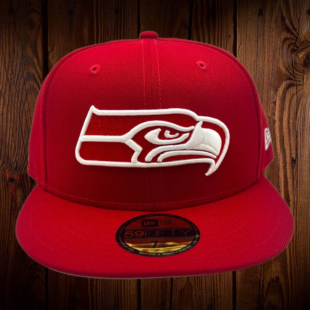 Seattle Seahawks New Era Red/Black Bill And Gray Bottom 59FIFTY