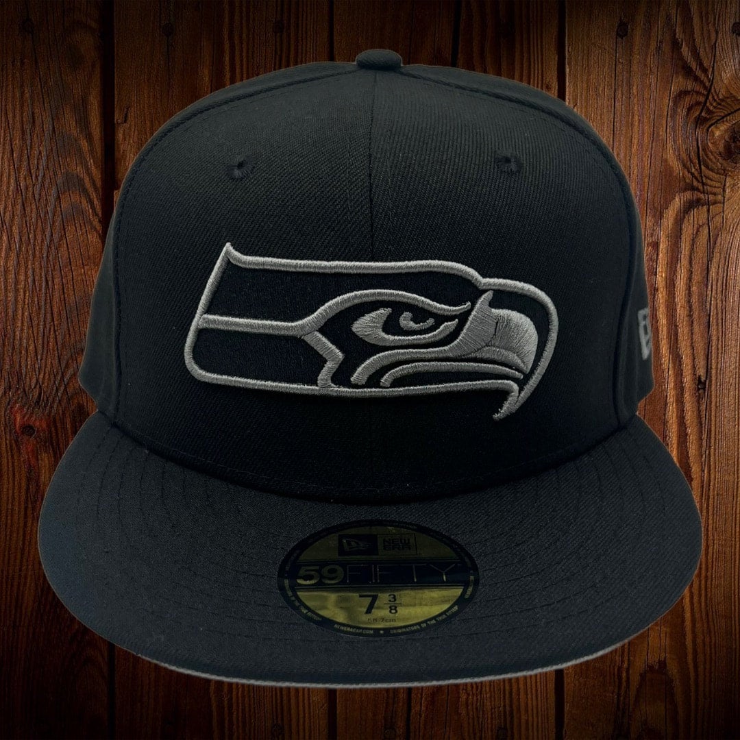 Official New Era Seattle Seahawks Black 59FIFTY Fitted Cap