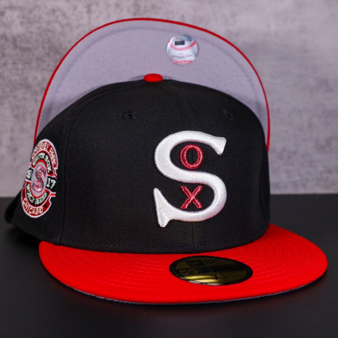 Chicago White Sox New Era Black/Red Bill And Gray Bottom With 1917 World  Series Side Patch 59FIFTY Fitted Hat