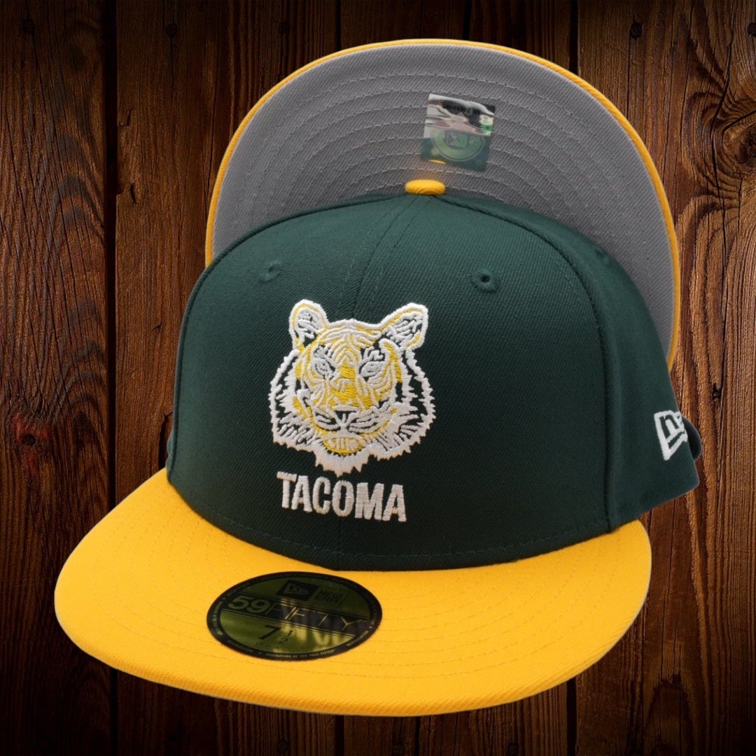 Tacoma Tigers New Era Vegas Gold/DK Green Bill And Gray Bottom