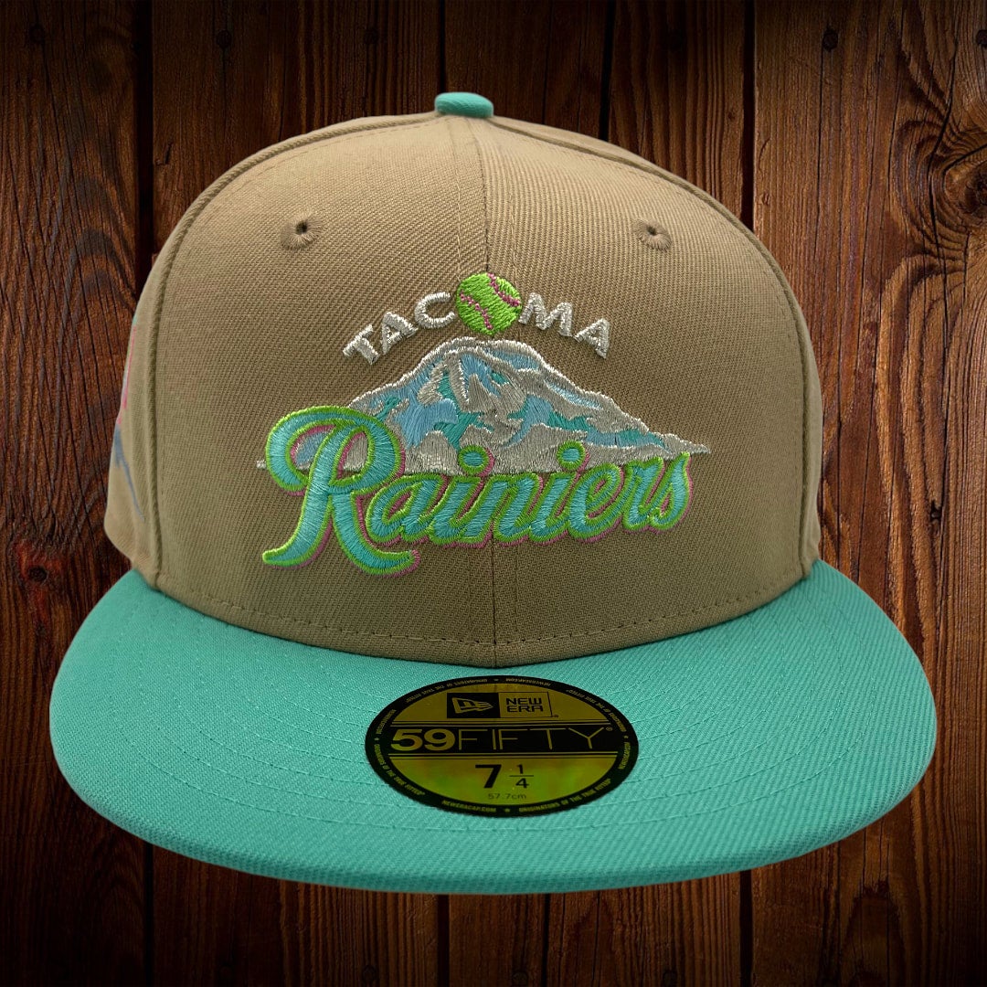 Tacoma Rainiers New Era Camel/Mint Bill With Pink Bottom With Tacoma  Rainier Patch On Side 59FIFTY Fitted Hat