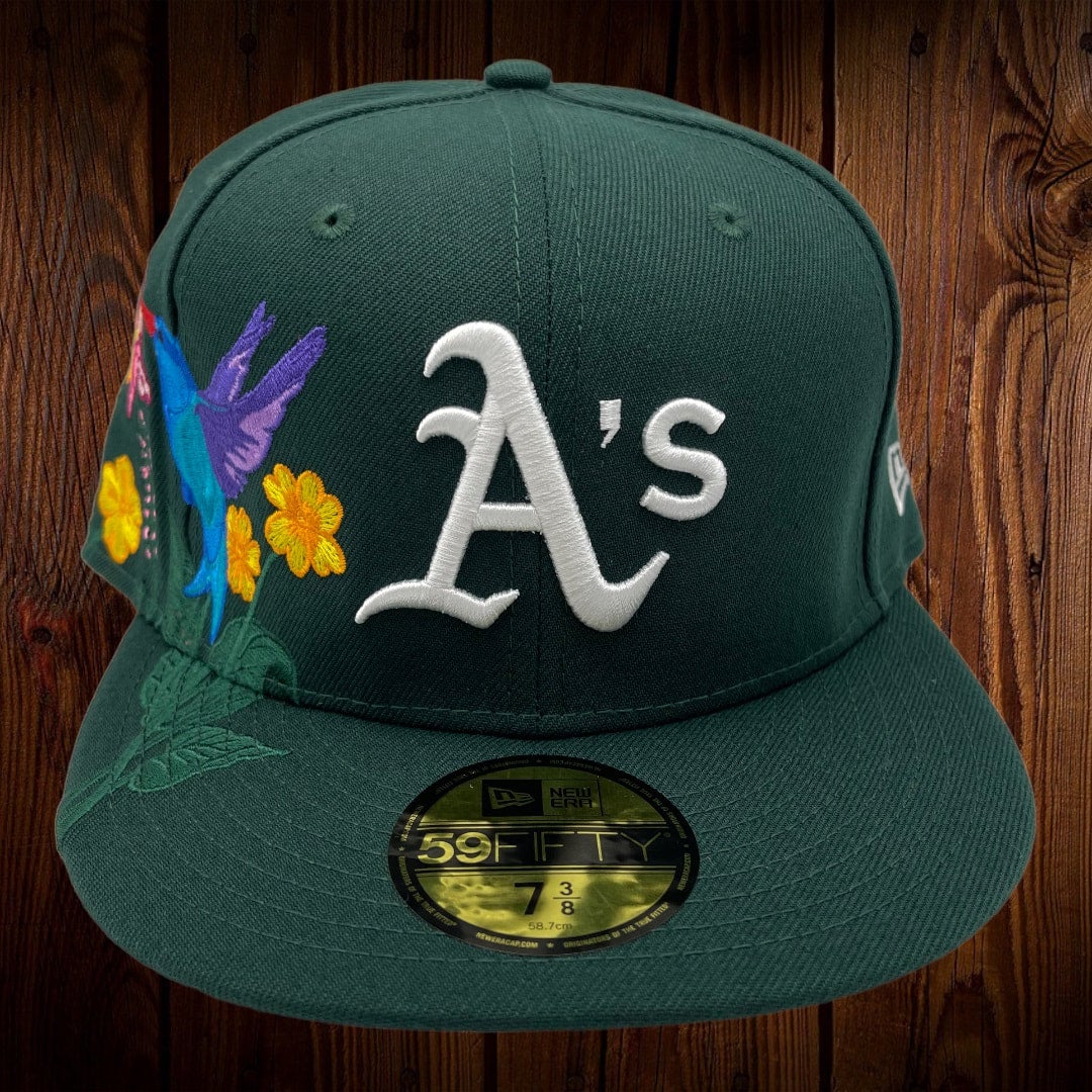 New Era Oakland Athletics Upside Down 59FIFTY Fitted Hat Dark Green