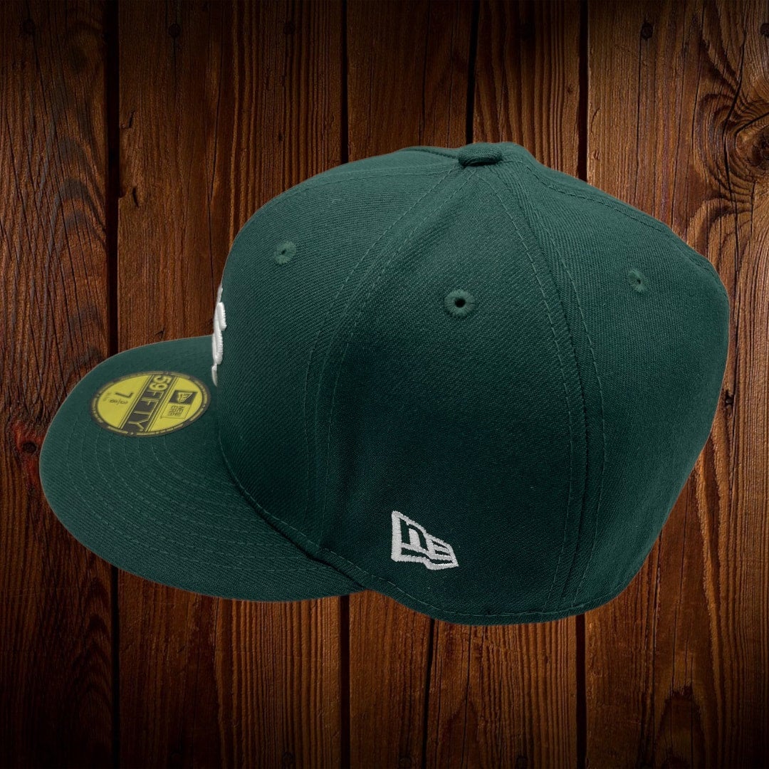 NEW ERA “BLOOMING” OAKLAND A’S FITTED HAT (DARK GREEN) (SIZE 7 & 7 1/4)