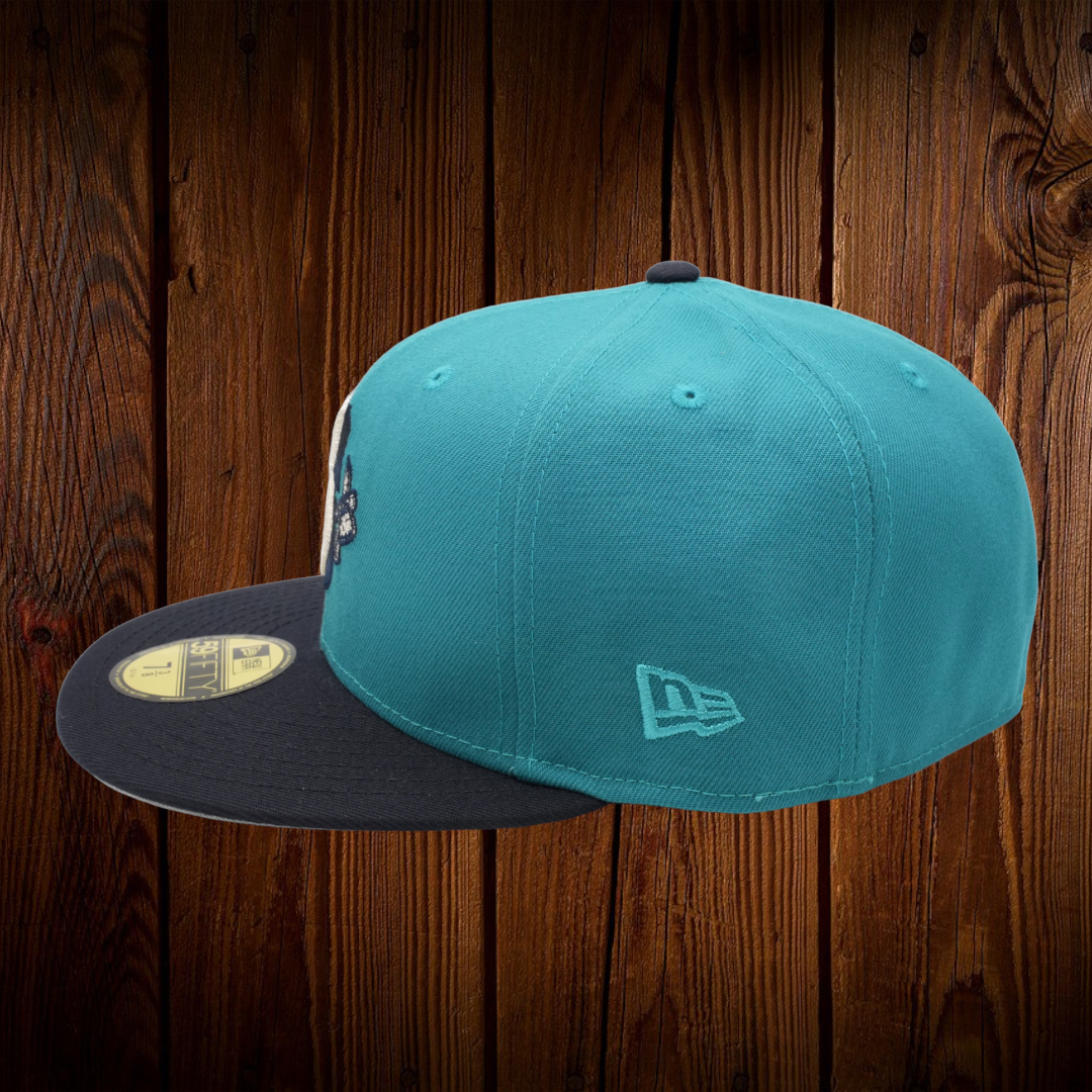 Seattle Mariners New Era Tomahawk Aqua Teal/Navy Bill And Gray Bottom  59FIFTY Fitted Hat