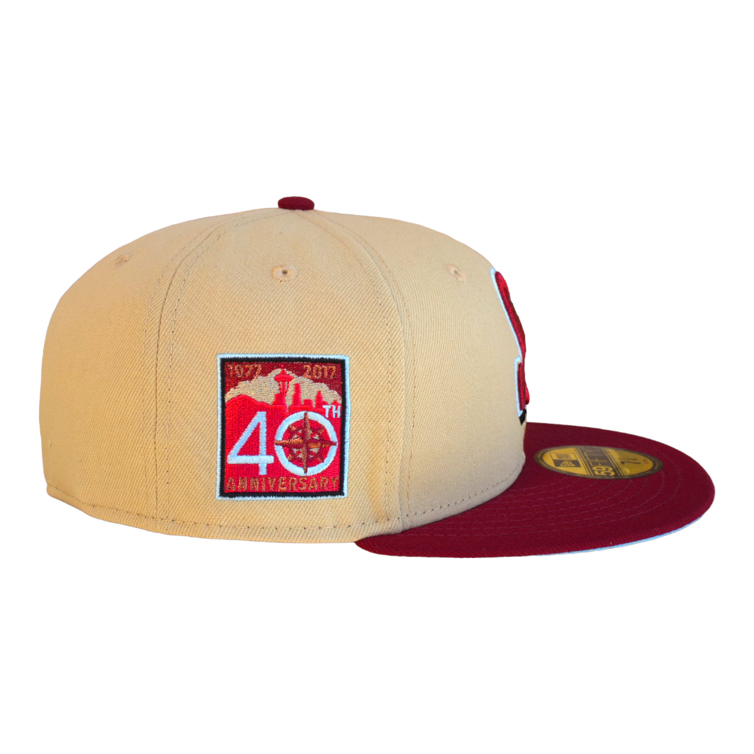 Vegas Gold Kansas City Royals Rust Visor Gray Bottom 40th Anniversary Side Patch New Era 59FIFTY Fitted 6 7/8