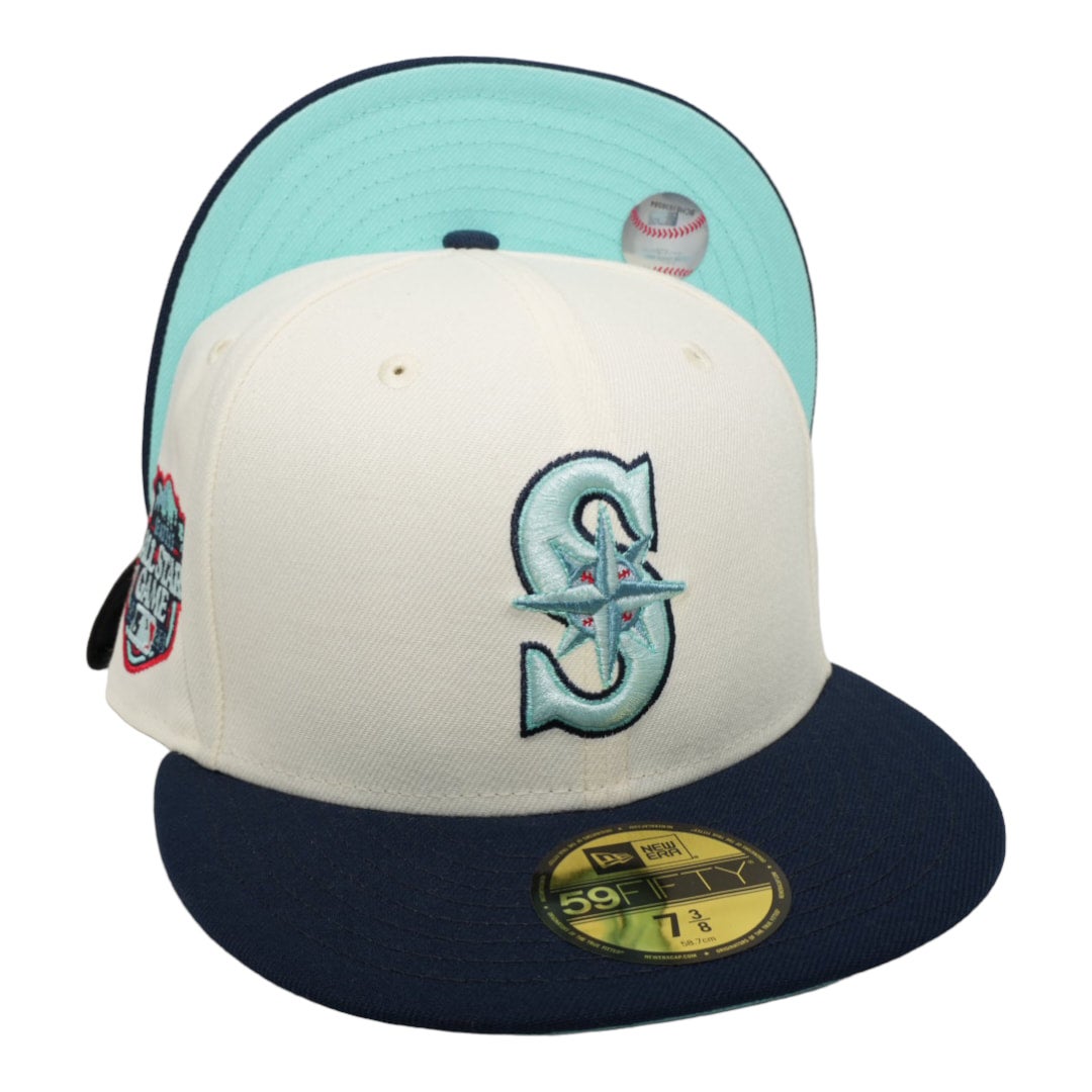 Seattle Mariners New Era Chrome White/Navy Bill And Gray Bottom With  Kingdome Patch On Side 59FIFTY Fitted Hat