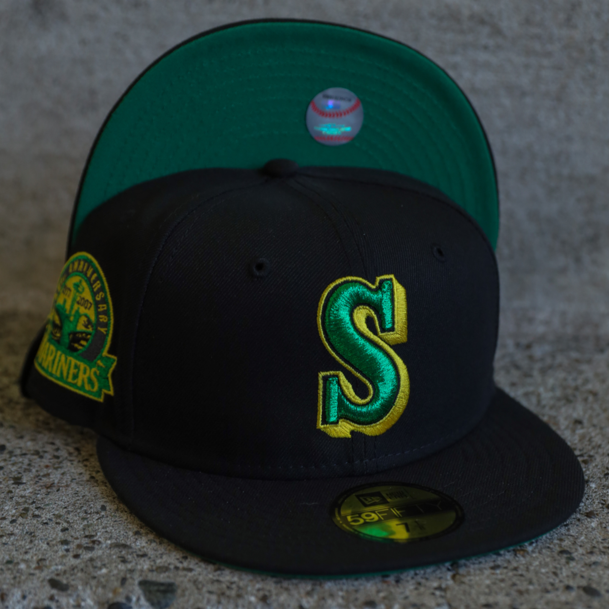 Seattle Mariners New Era All Dark Green/Pink Bottom With 30TH Anniversary  Patch On Side 59FIFTY Fitted Hat