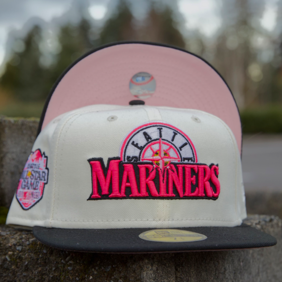 Seattle Mariners New Era Chrome White/Black Bill And Pink Bottom With All  Star Game 2023 Patch On Side 9FIFTY Adjustable Snapbacks Hat