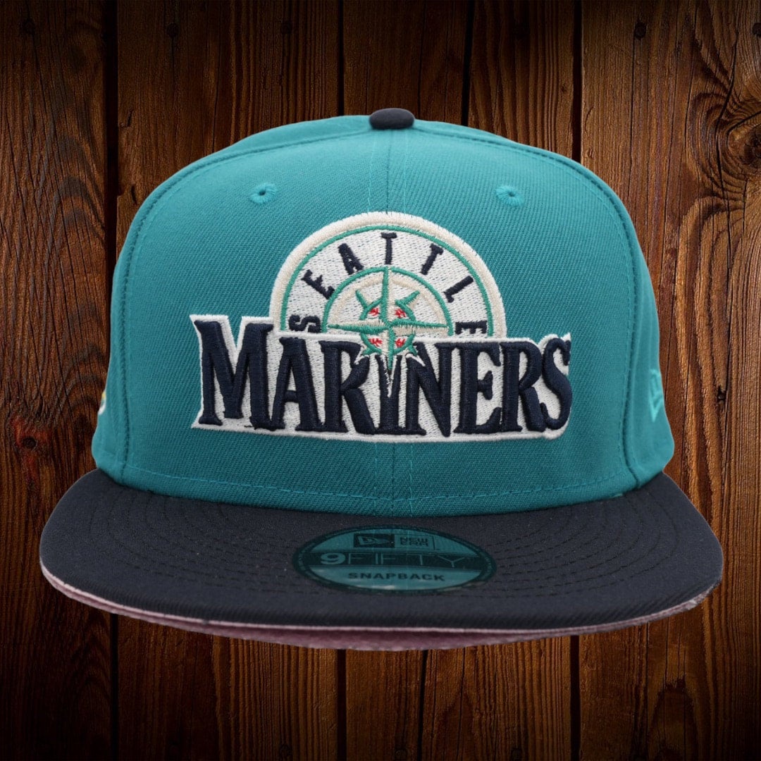 Seattle Mariners New Era Aqua/Navy Bill And Pink Bottom With 40TH  Anniversary Patch On Side 9FIFTY Adjustable SnapBack Hat