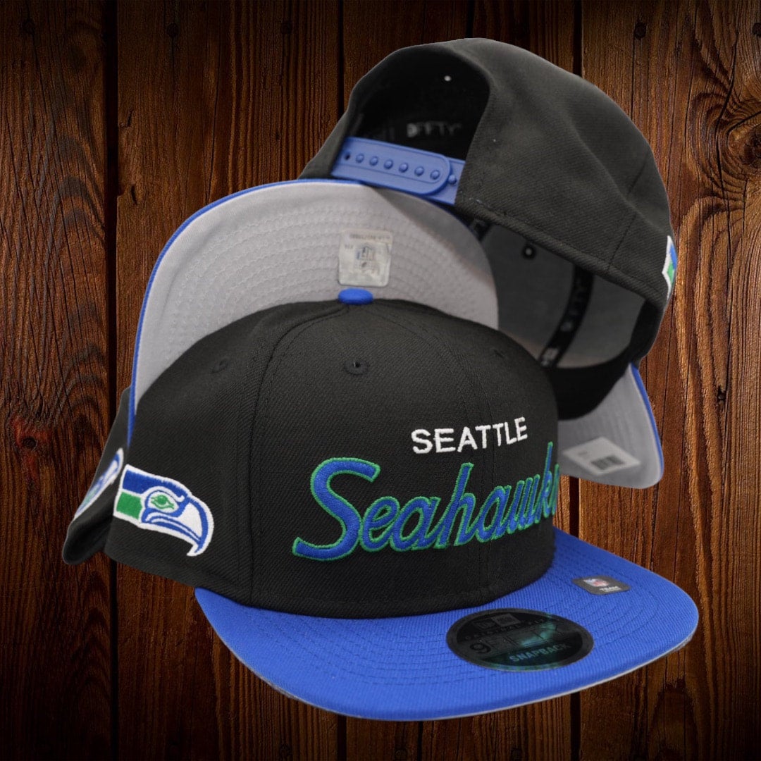 Men's New Era Royal Seattle Seahawks Main Script 9FIFTY Snapback Hat