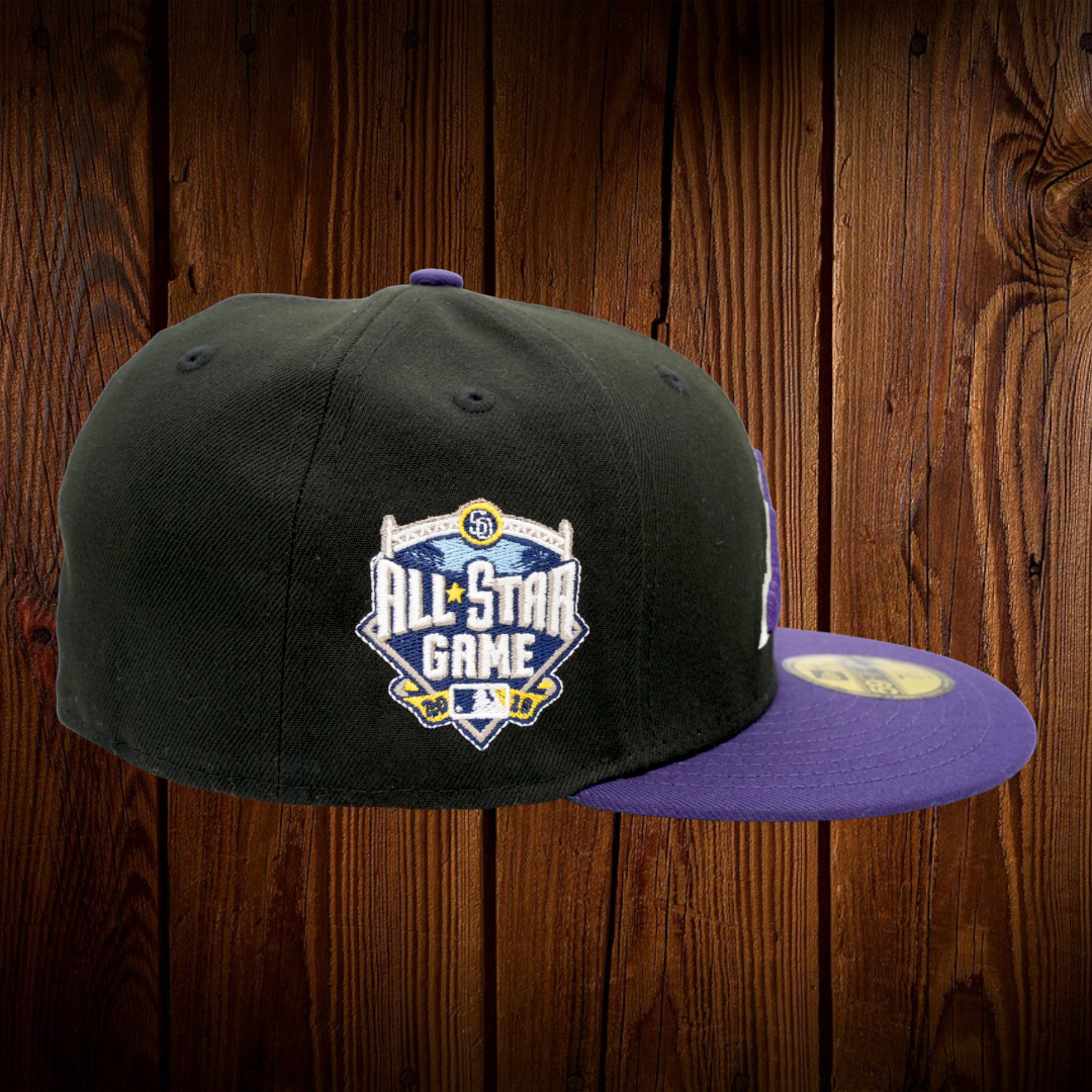 Colorado Rockies New Era Black/Purple Bill And Green Bottom With 2018  All-Star Game Patch On Side 59FIFTY Fitted Hat