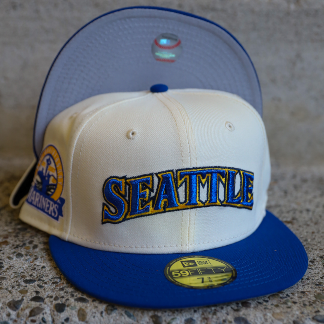 Seattle Mariners New Era Seattle Chrome White/Royal Blue Bill
