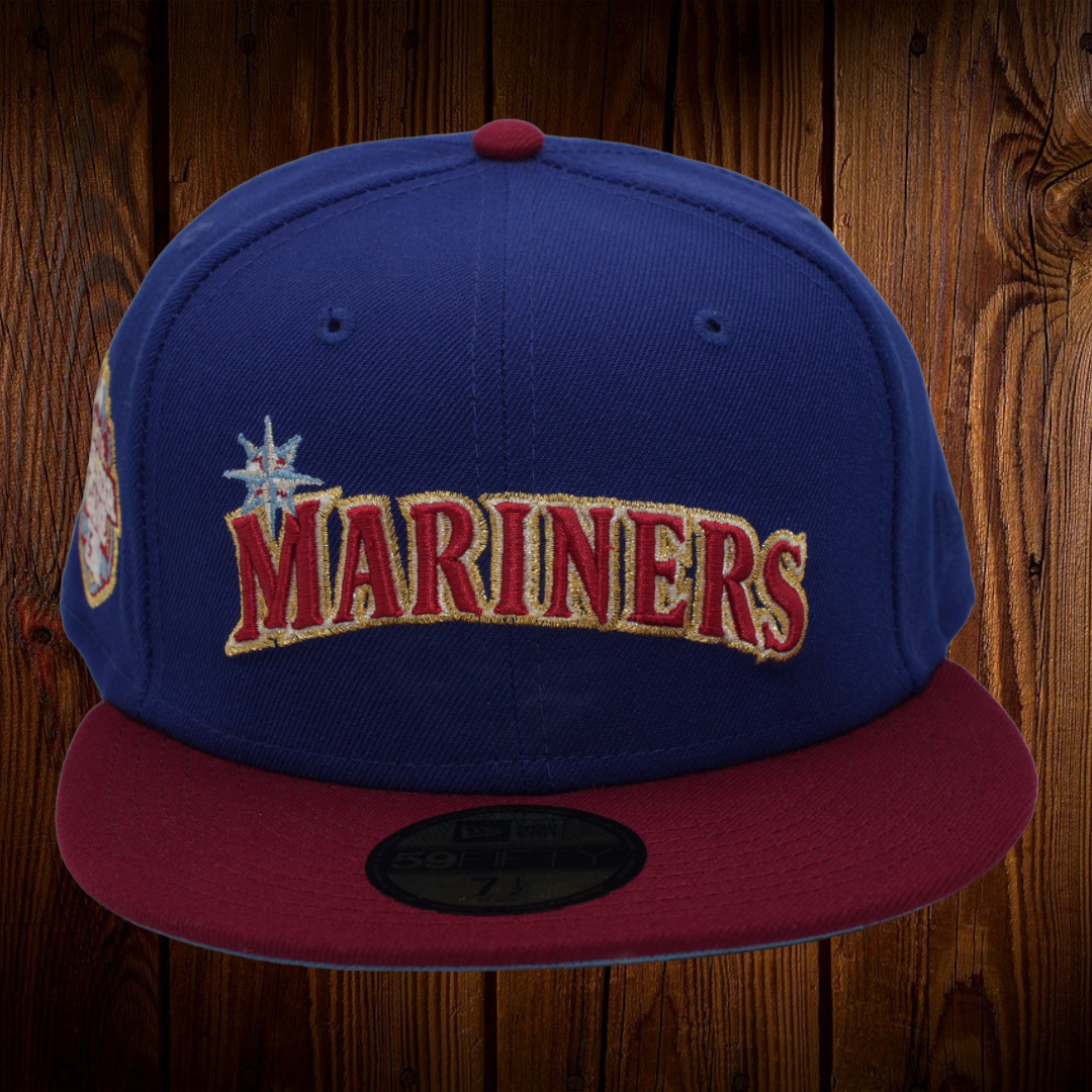 New Era 59FIFTY Seattle Mariners Kingdome Patch Turn Ahead The Clock Hat - Cardinal, Black Cardinal/Black / 7 1/4