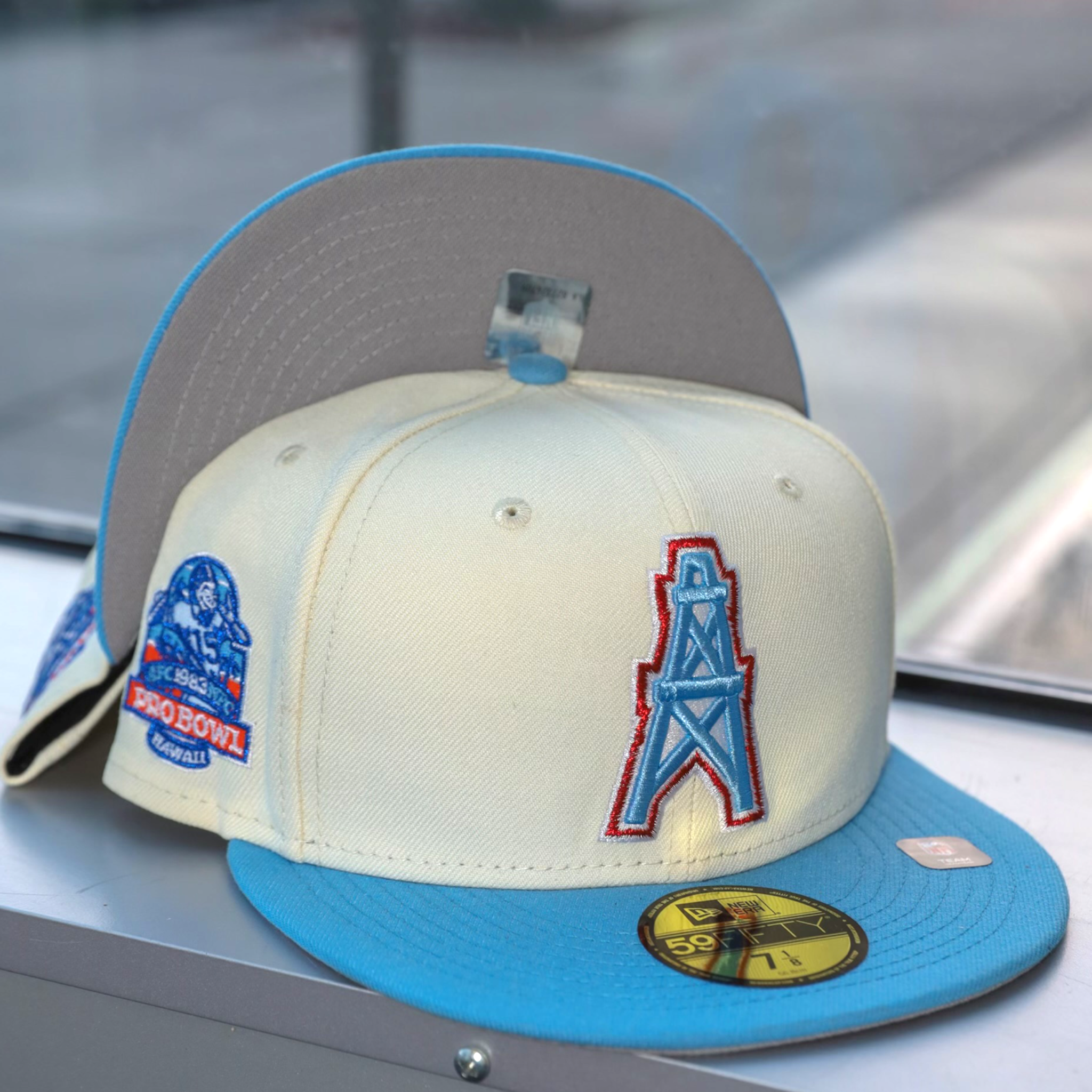 Houston Oilers Radiant Blue New Era 59Fifty Fitted