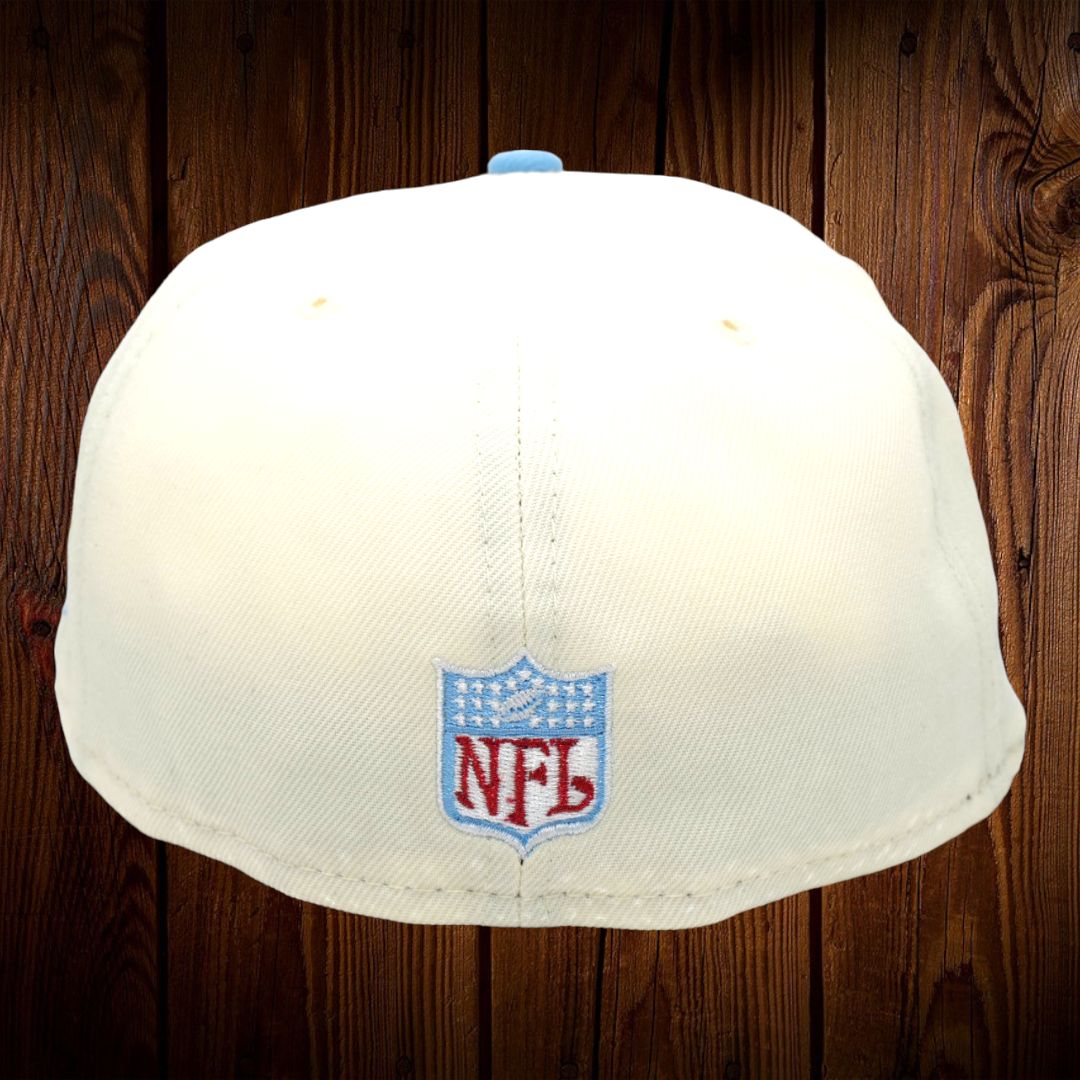 Houston Oilers New Era Chrome White/Sky Blue Bill And Gray Bottom With Pro  Bowl 1983 Patch On Side 59Fifty Fitted Hat