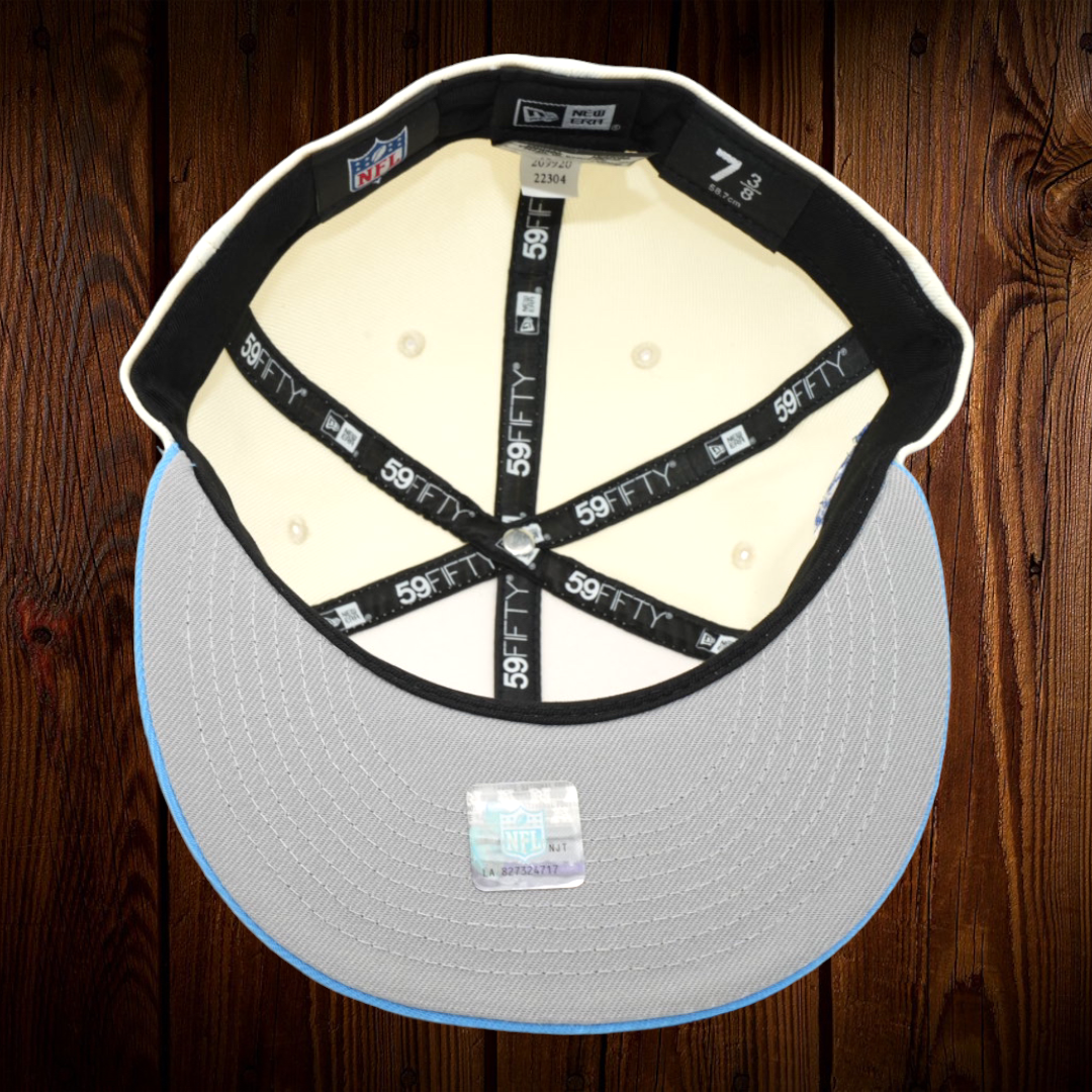 Houston Oilers New Era Chrome White/Sky Blue Bill And Gray Bottom With Pro  Bowl 1983 Patch On Side 59Fifty Fitted Hat