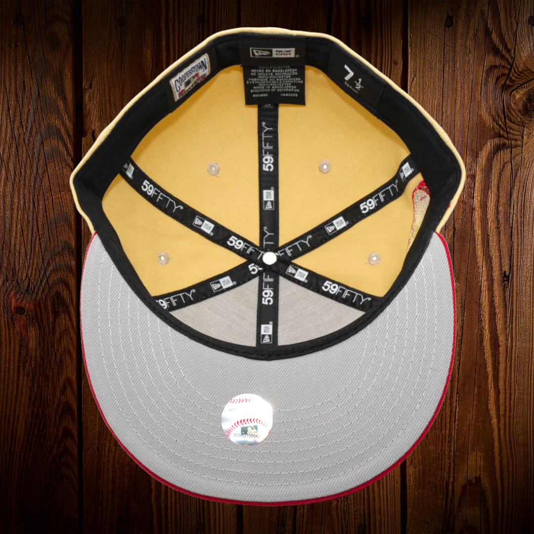 Seattle Mariners New Era S Logo Vegas Gold/Red Bill And Gray Bottom With  Kingdome Patch On Side 59FIFTY Fitted Hat