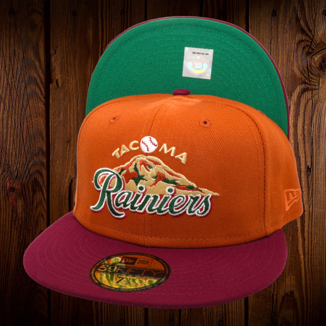 Tacoma Rainiers New Era Burnt Orange/Cardinal Bill With Kelly Green Bottom  59FIFTY Fitted Hat