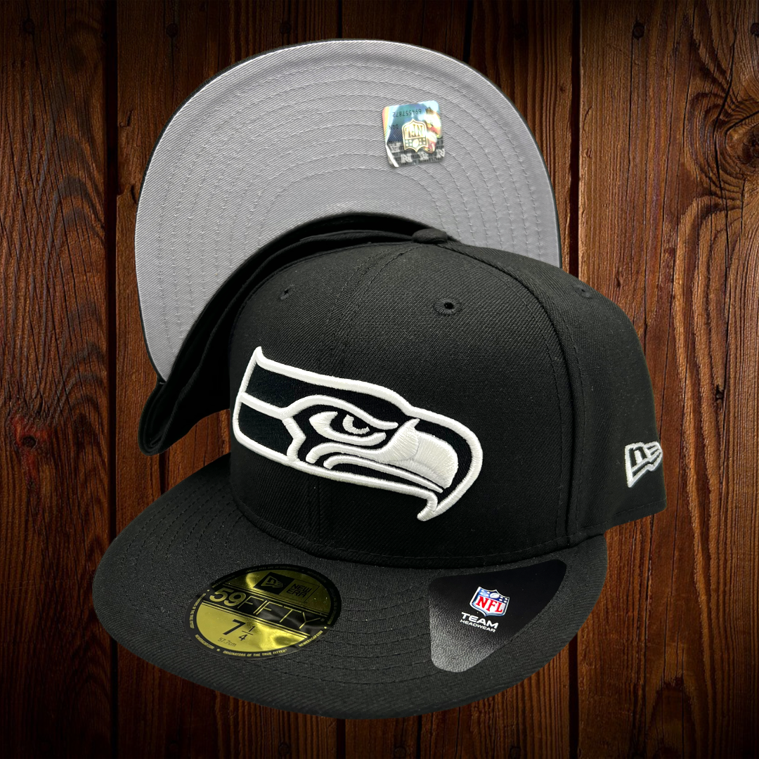 : NFL Seattle Seahawks Black & Gray Basic 5950 Fitted