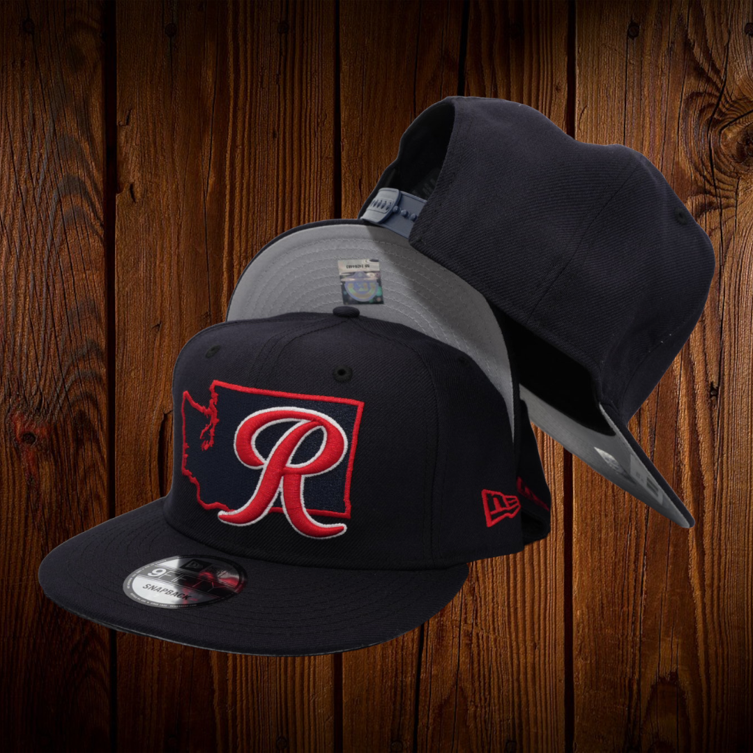 Tacoma Rainiers New Era All Navy With Red Washington State Outline