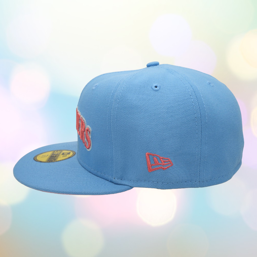 Seattle Mariners New Era 1 Sky Blue And Pink Bottom With All Star Game 2023  Patch On Side 59FIFTY Fitted Hat