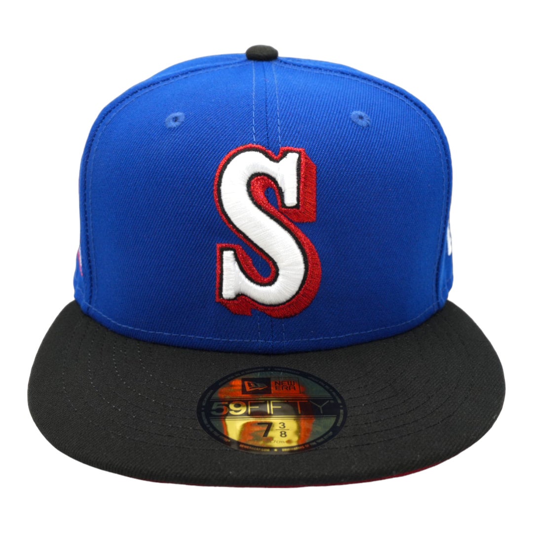 Seattle Mariners New Era Red/Royal Blue Bill And Yellow Bottom With 30th  Anniversary Patch On Side 59FIFTY Fitted Hat