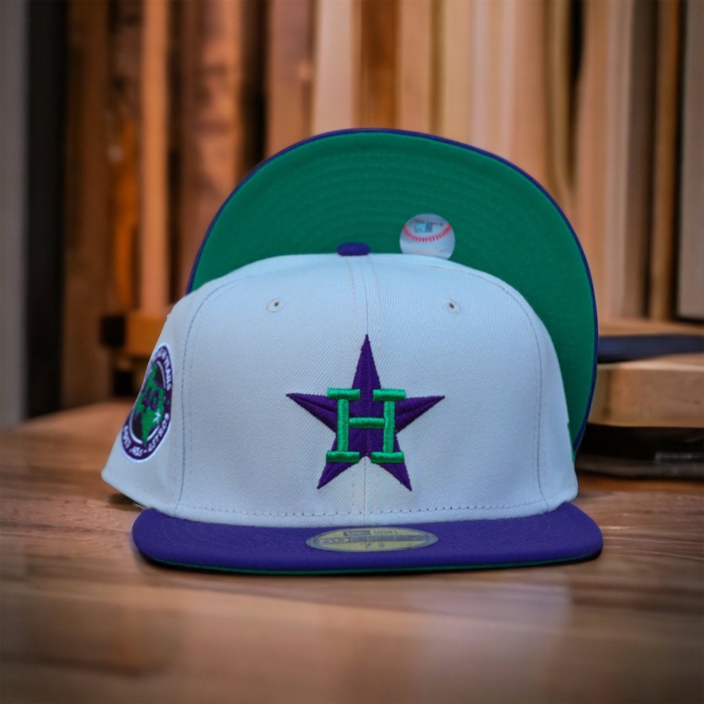 Houston Astros New Era Stone/Purple Bill And Gray Bottom With 40th  Anniversary Patch On Side 59FIFTY Fitted Hat