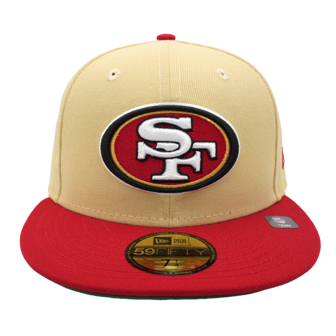 San Fransisco 49ers New Era Chrome White /Scarlet Bill And Gray Bottom With  Pro Bowl 1993 Patch On Side 59FIFTY Fitted Hat