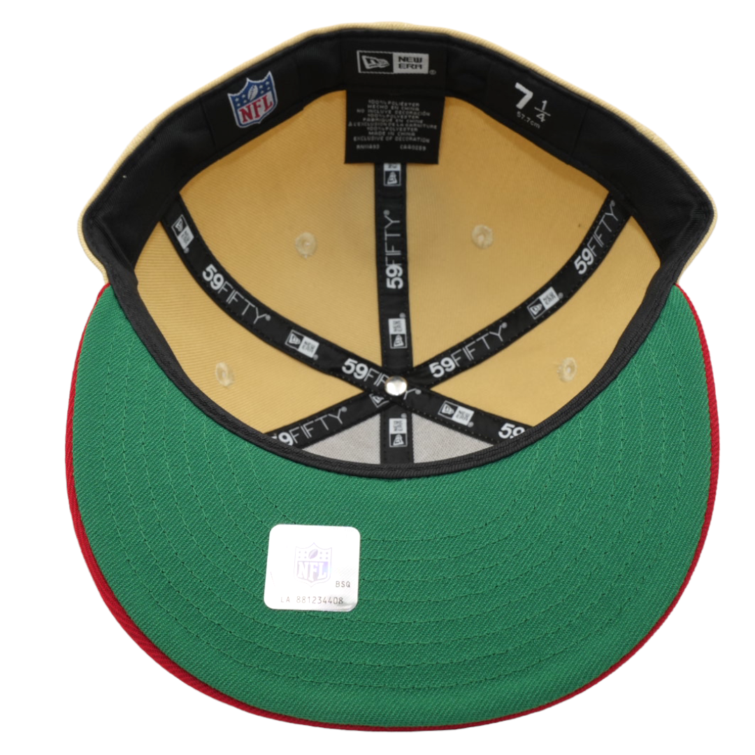 San Fransisco 49ers No Patch New Era Vegas Gold /Scarlet Bill And Green  Bottom 59FIFTY Fitted Hat