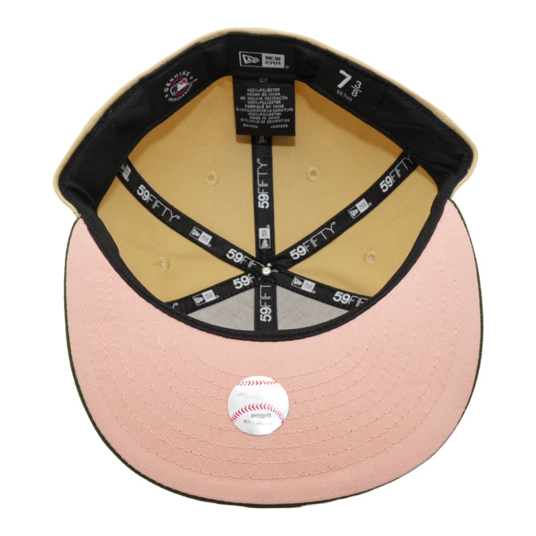 Seattle Mariners New Era Tilted Compass No Patch Vega Gold/Rifle Green With  Pink Bottom 59FIFTY Fitted Hat