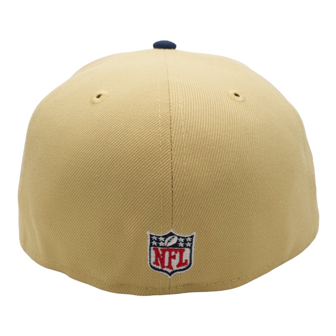 Tennessee Titans New Era Vegas Gold/Navy Bill And Sky Blue Bottom With 50th  Anniversary Patch On Side 59FIFTY Fitted Hat