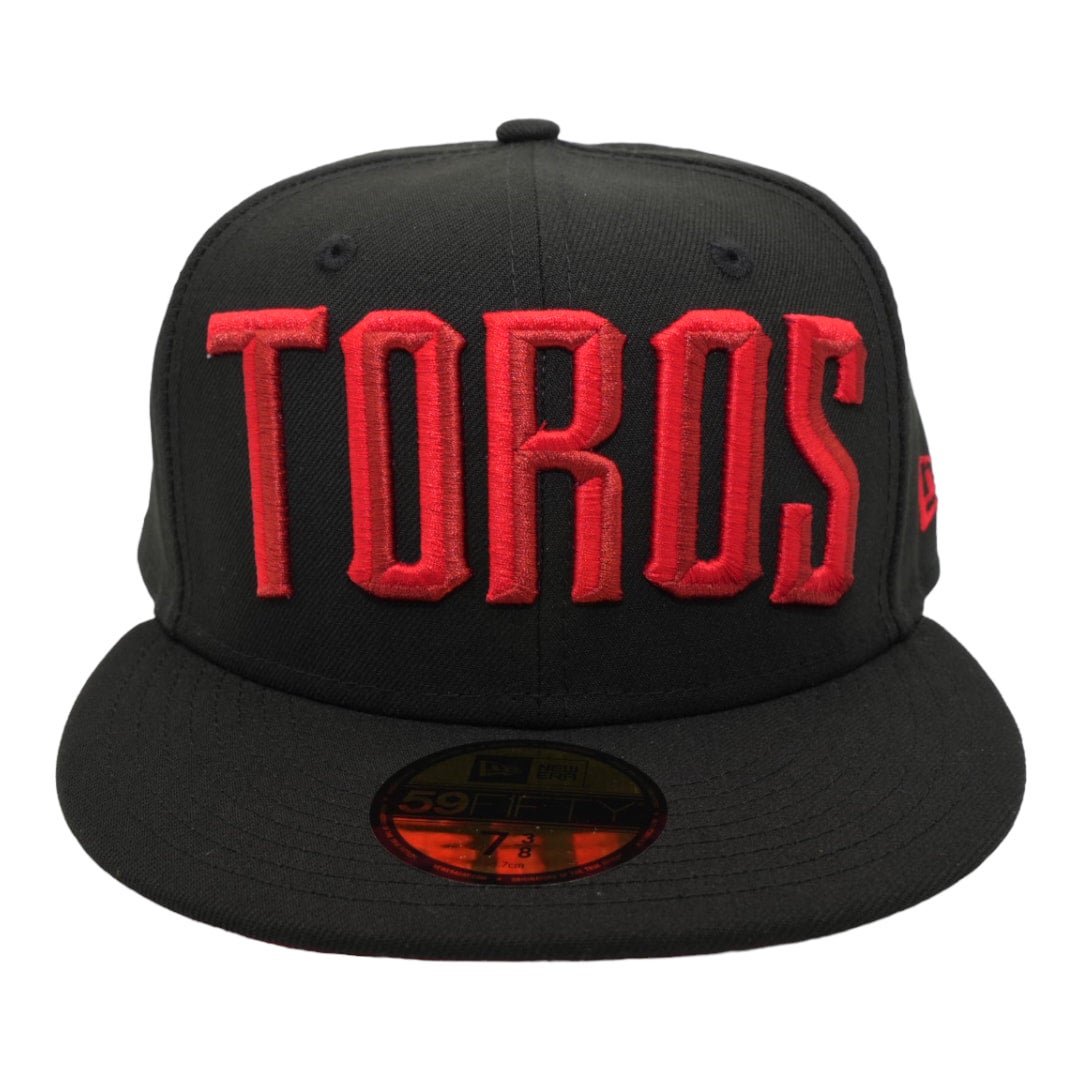 Toros de Tijuana New Era All Black And Red Bottom 59FIFTY Fitted