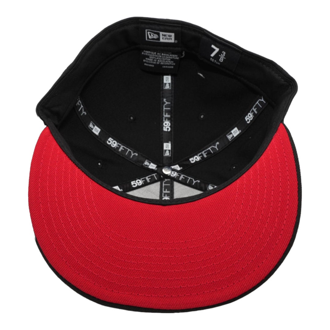 Tijuana Toros New Era LMB 59FIFTY 5950 Fitted Cap Team Color Hat Black Crown/Visor Red/White TJ Logo 6 7/8