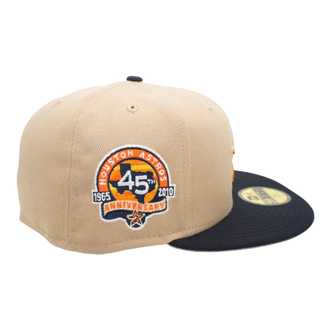 Tan Houston Astros 45th Anniversary Side Patch New Era 59FIFTY Fitted 77/8