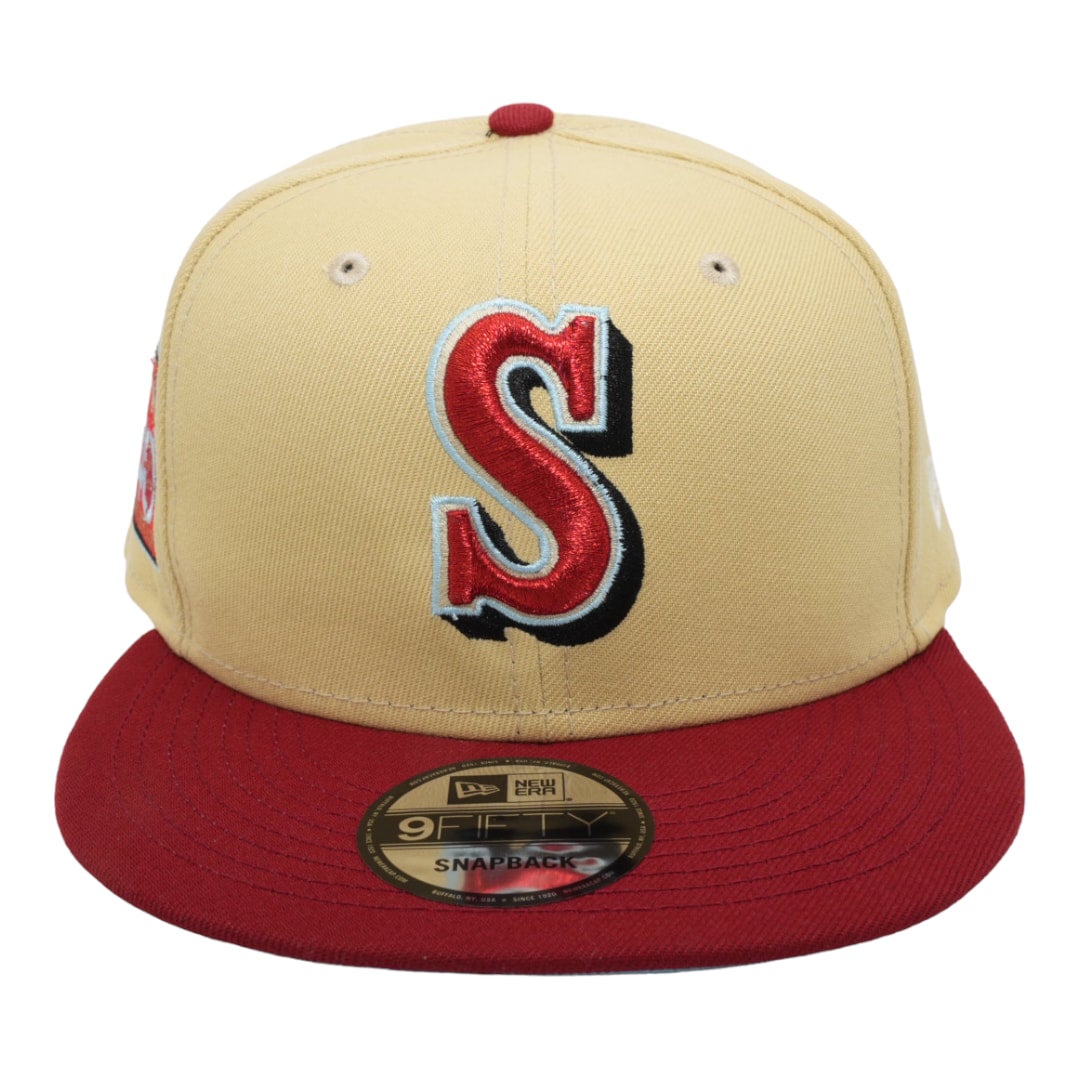 Atlanta Baseball Hat Scarlet A Gold Batting Practice New Era 59FIFTY Fitted Scarlet | A Gold / Radiant Red | Snow White | Midnight Navy | Ombre Gold /